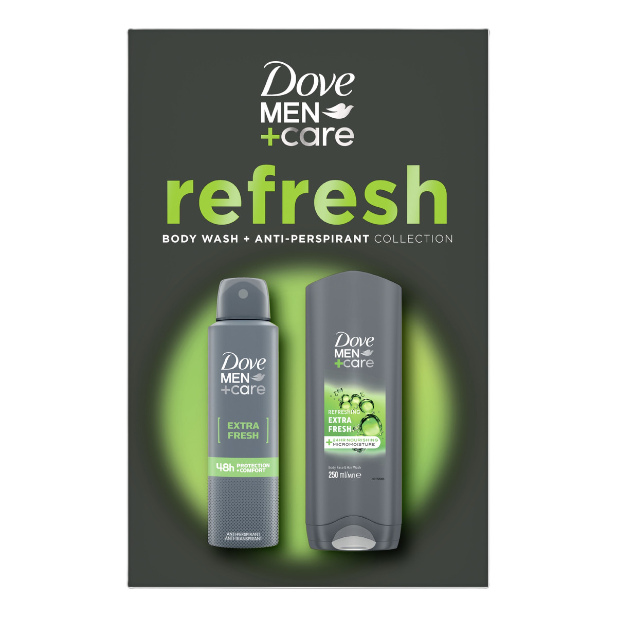 Dove Men+Care Extra Refresh Zestaw antyperspirant w sprayu + żel pod prysznic