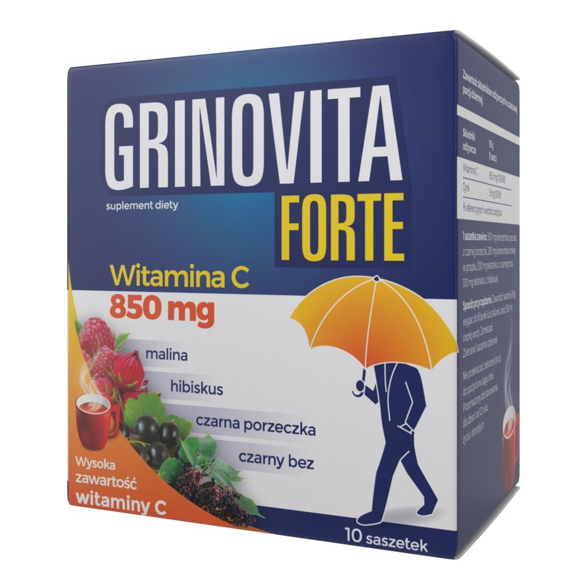 Labovital Grinovita Forte Suplement diety Witamina C - herbatka 1opakowanie -10 saszetek 8.5g