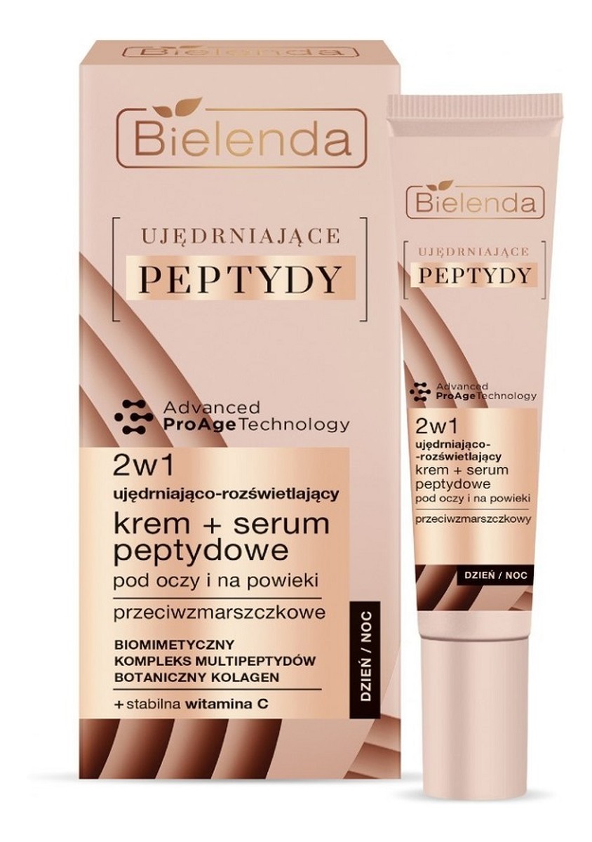 Ujędrniająco-rozświetlający krem + serum peptydowe 2w1 pod oczy i na powieki