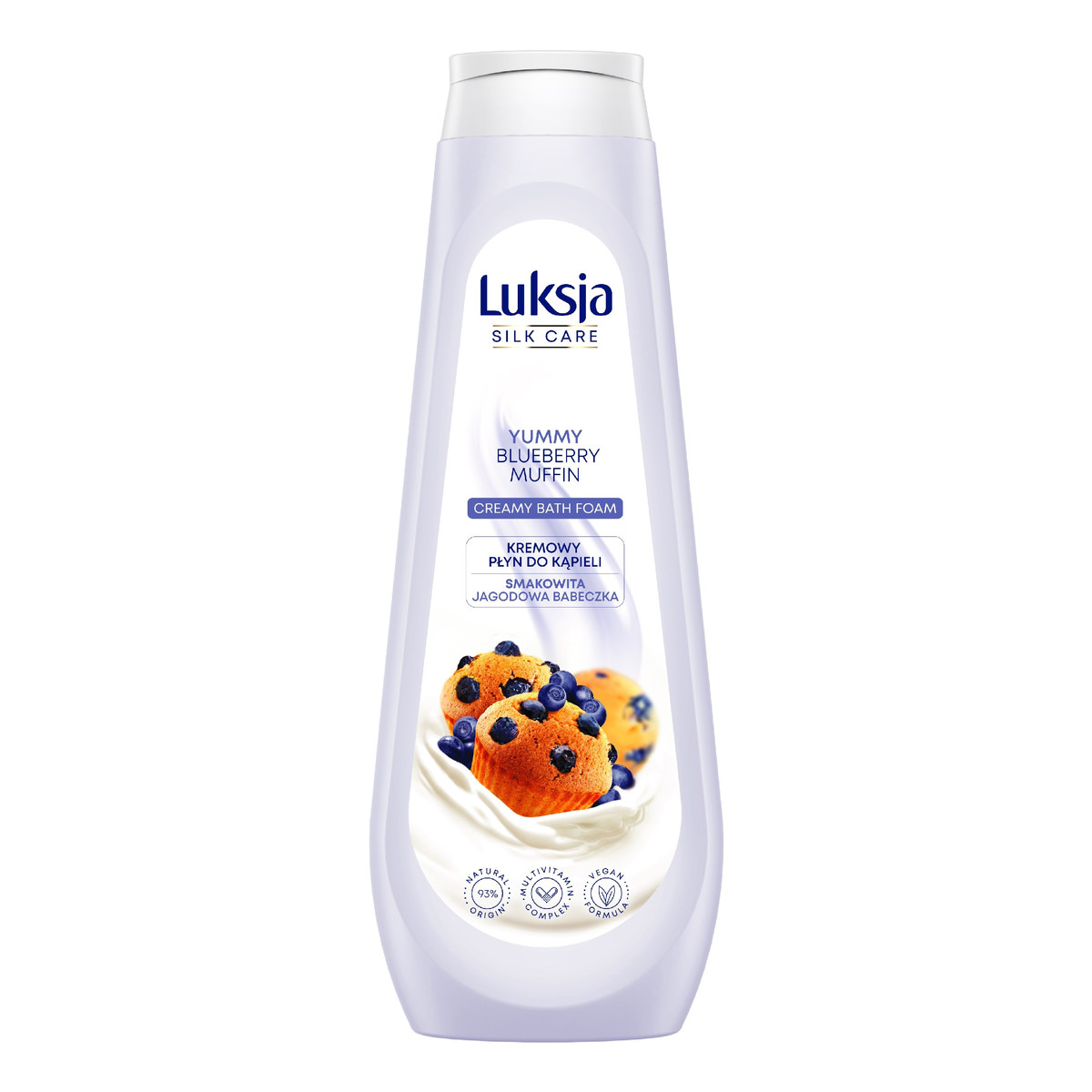 Luksja Silk Care Kremowy Płyn do kąpieli - Smakowita Jagodowa Babeczka 900ml