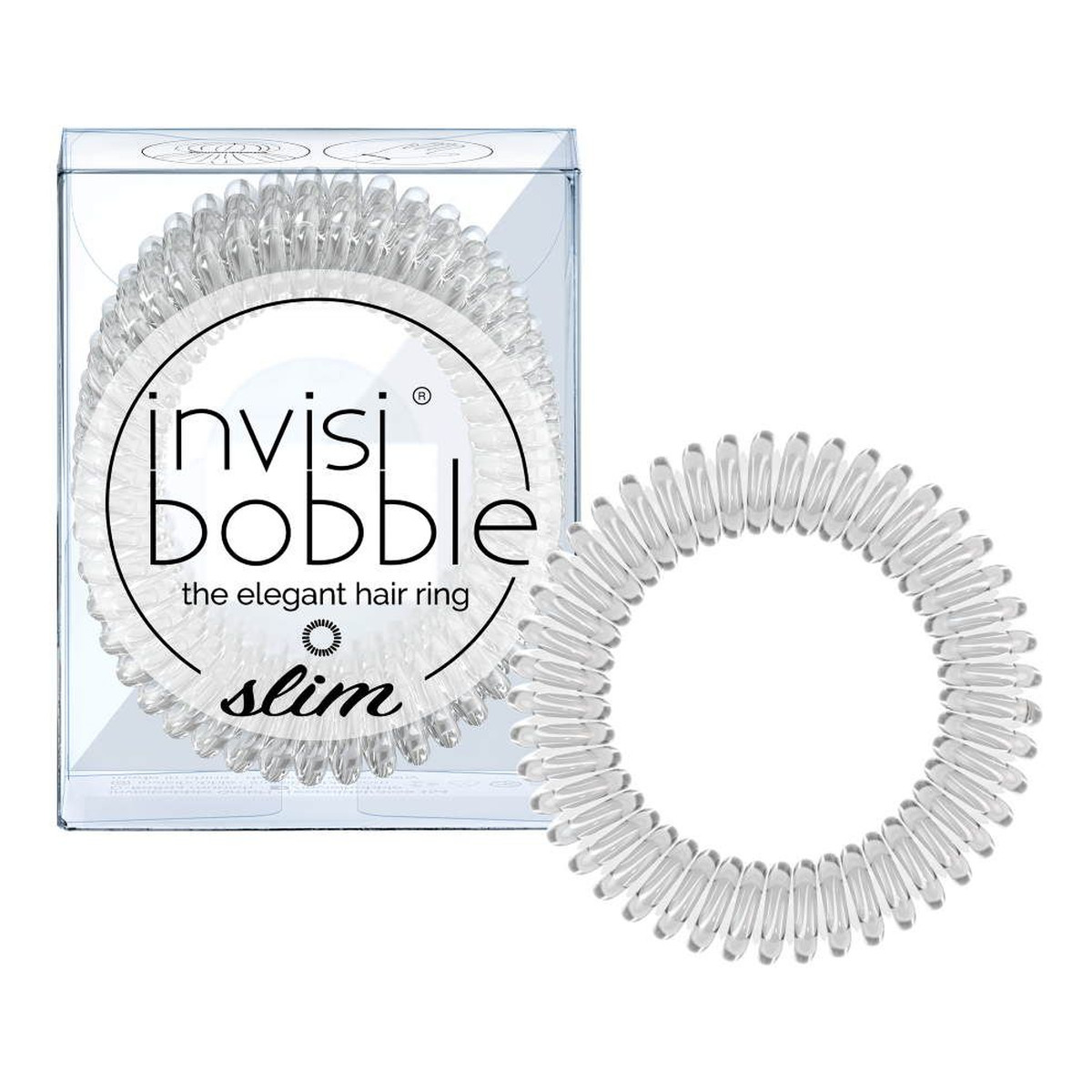 Invisibobble The Elegant Hair Ring Slim Gumki do włosów Crystal Clear 3szt