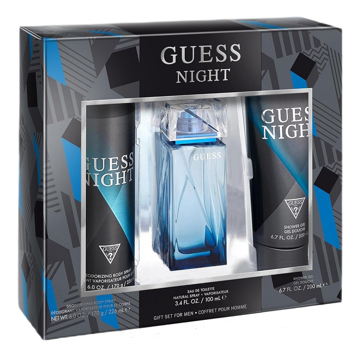 Guess Night Men Zestaw woda toaletowa spray 100ml + żel pod prysznic 200ml + dezodorant spray 226ml