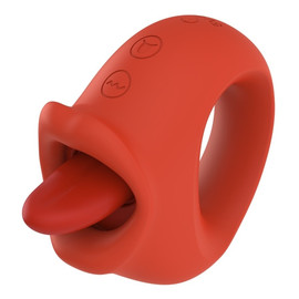 Rechargeable licking stimulator stymulator z języczkiem red