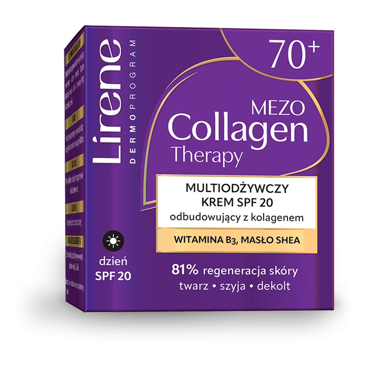 Lirene Multiodżywczy krem SPF 20 odbudowujący z kolagenem 70+ na dzień 50ml