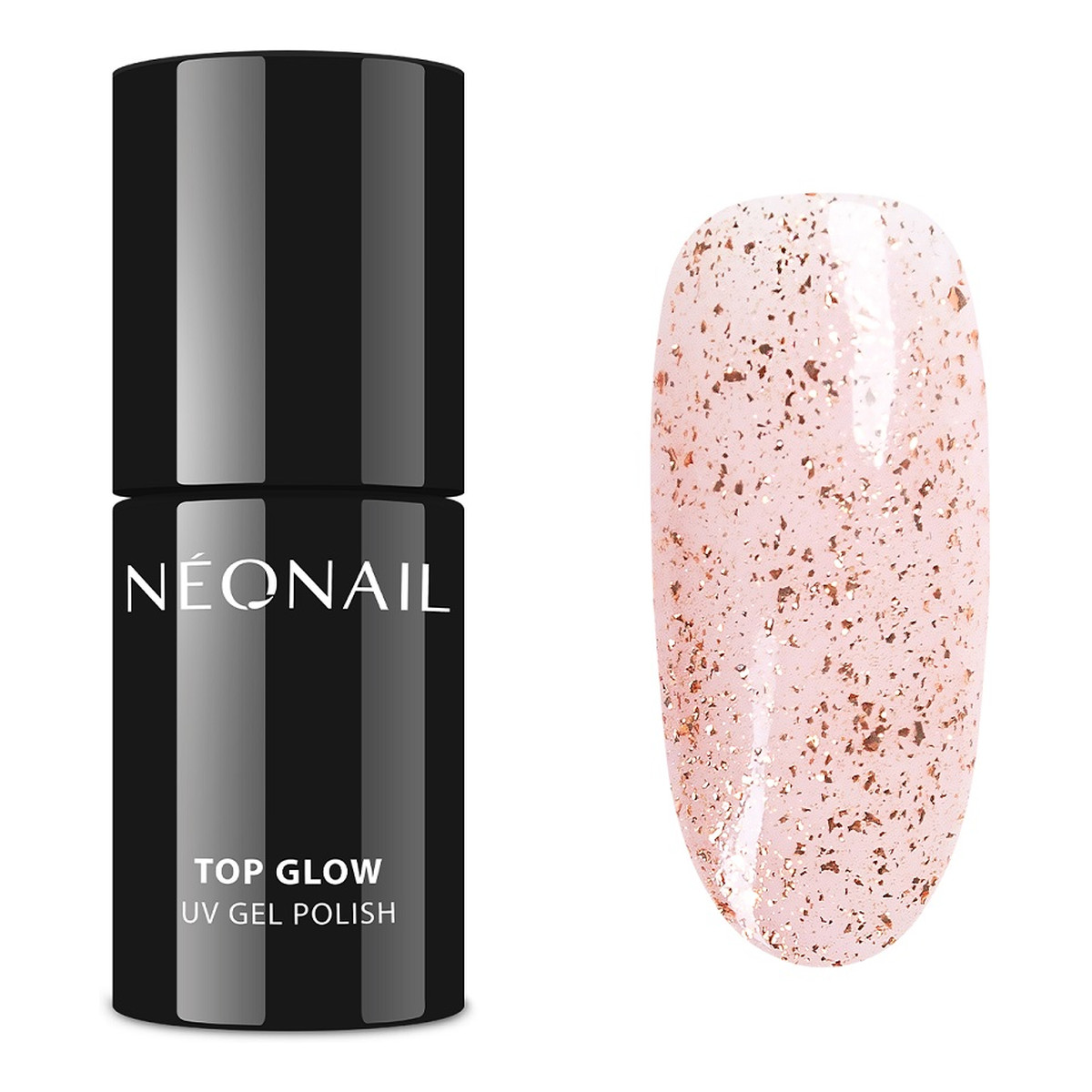 NeoNail Top glow top hybrydowy rose gold flakes 7.2ml