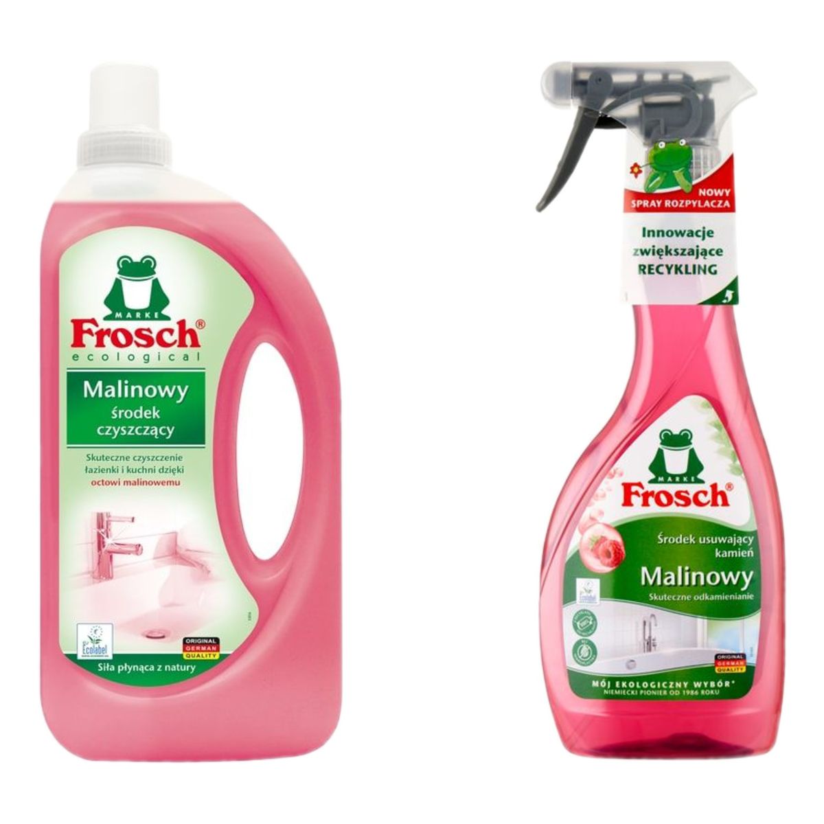 Frosch Płyn uniwersalny Malinowy 1l + Spray do usuwania kamienia 500ml
