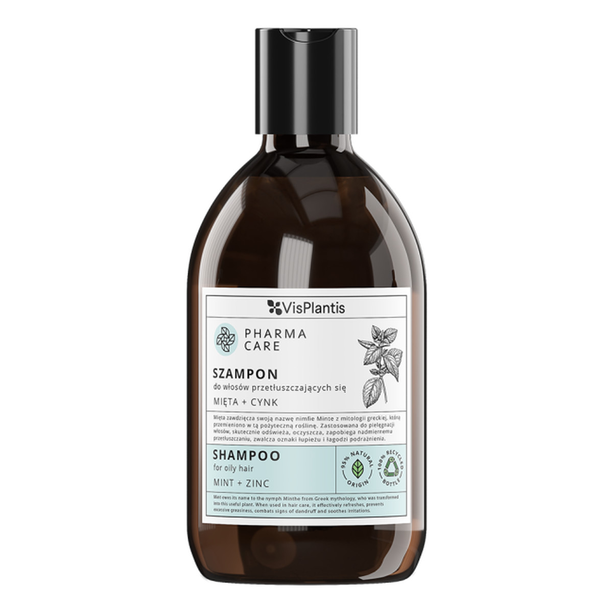 Vis Plantis Pharma Care Szampon do włosów przetłuszczających się Mięta + Cynk 500ml