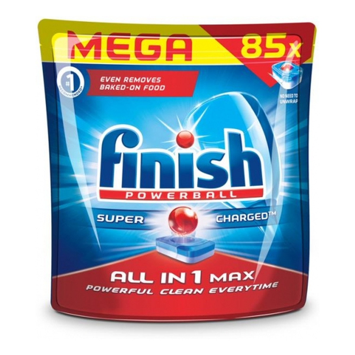 Finish Powerball Super Charged All In 1 Max tabletki do mycia naczyń w zmywarkach 85szt
