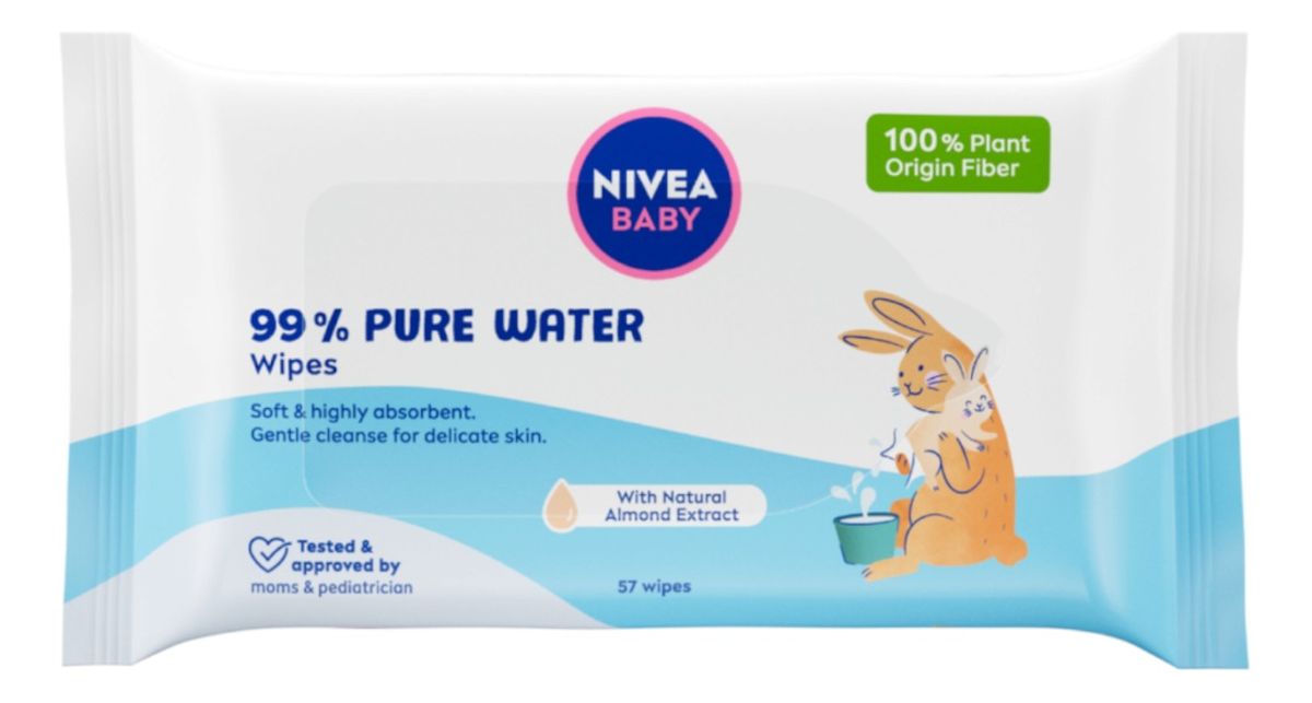 Baby chusteczki biodegradowalne 99% pure water 57szt