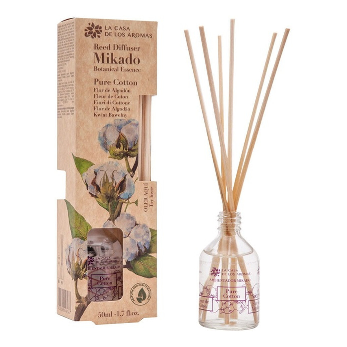 La Casa De Los Aromas Mikado Botanical Essence Olejek aromatyczny z patyczkami Bawełna 50ml