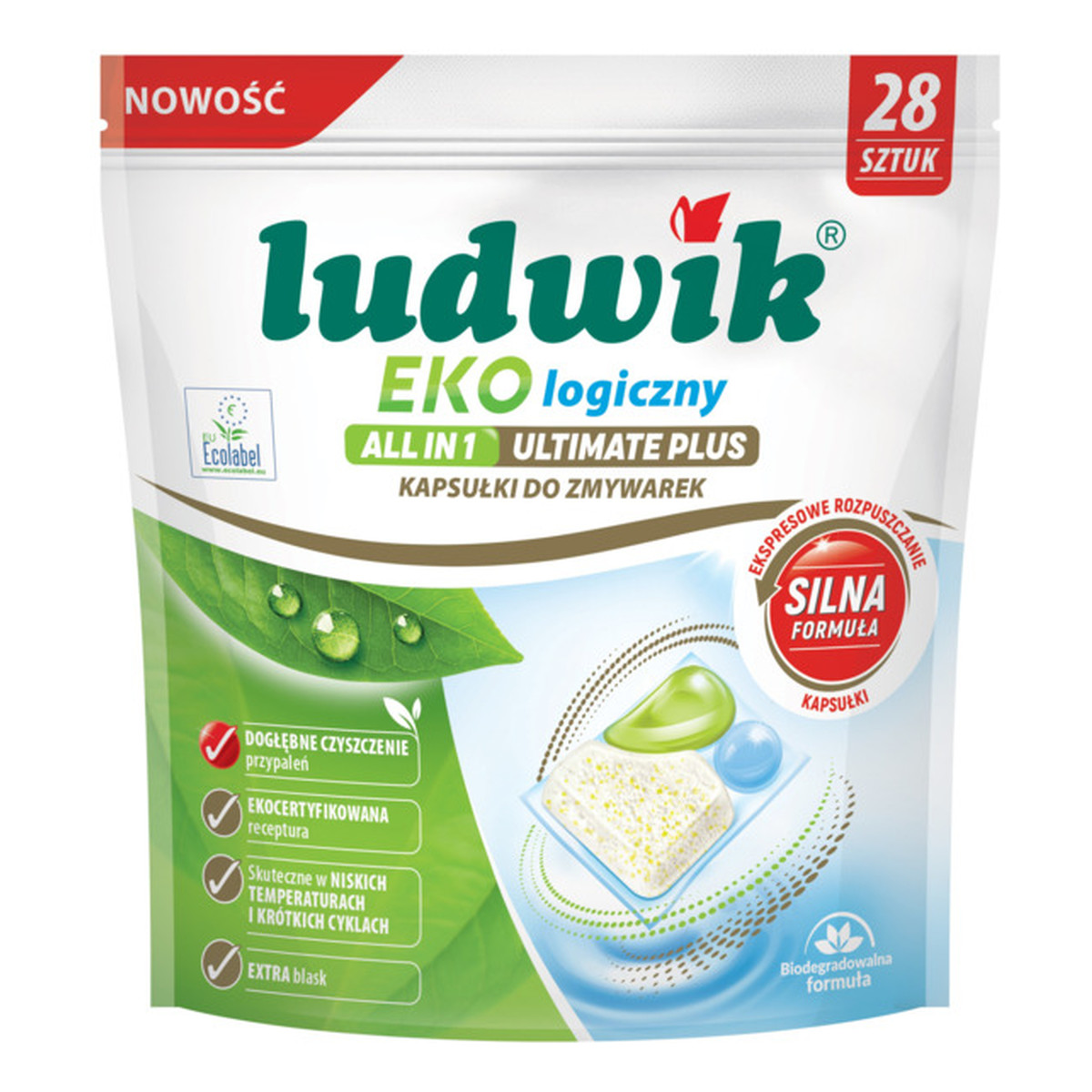 Ludwik Ultimate Plus All in One Ekologiczne kapsułki do zmywarki 55 szt.