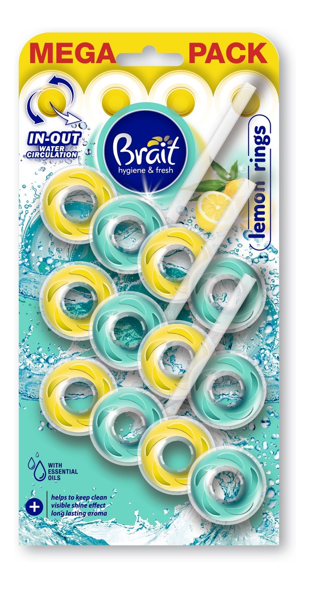 Kostka wc 2-faz 3x40g rings lemon