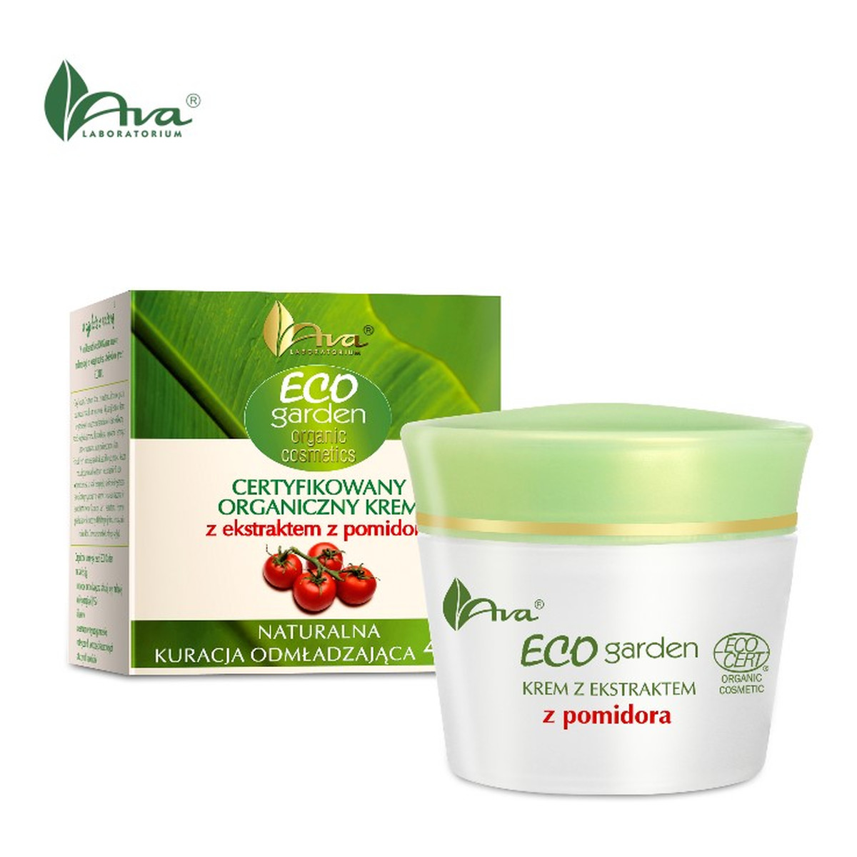Ava Laboratorium ECO Garden Certyfikowany organiczny krem z ekstraktem z pomidora - Naturalna kuracja odmładzająca 40+ 50ml