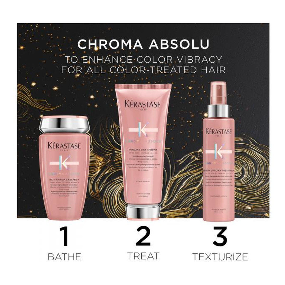 Kerastase Chroma Absolu Szampon do włosów 250ml + Odżywka do włosów 200ml + Serum termiczne 150ml