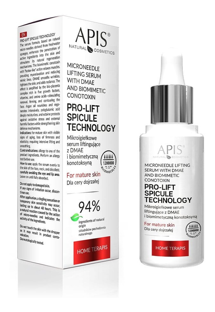 Mikroigiełkowe serum liftingujące z DMAE i biomimetyczną konotoksyną