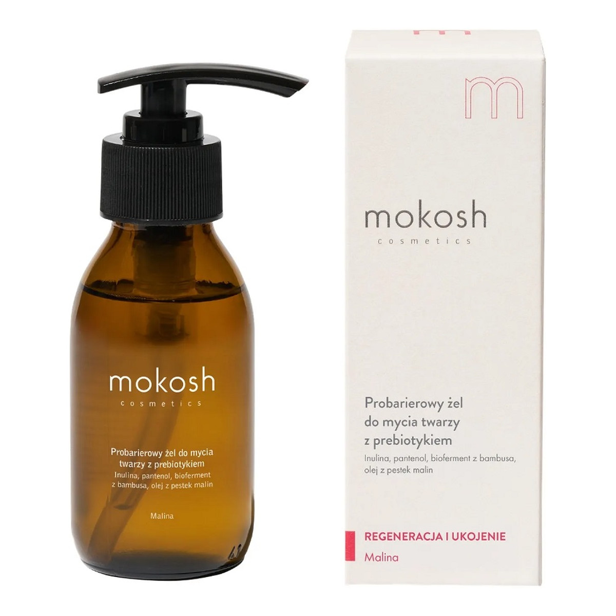 Mokosh Probarierowy żel do mycia twarzy z prebiotykiem Malina 90ml