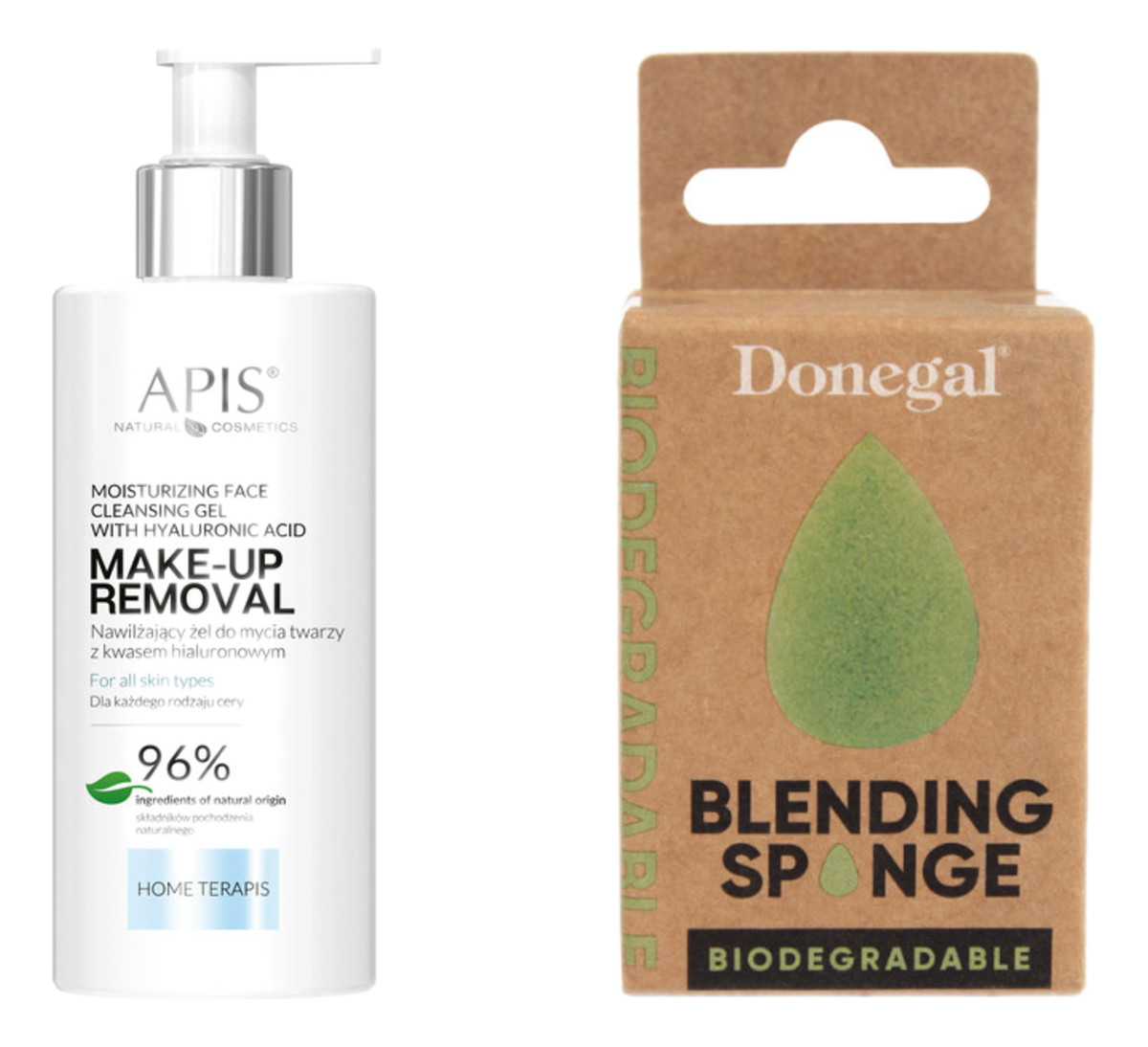 Nawilżający żel do mycia twarzy z kwasem hialuronowym + Gąbeczka do makijażu