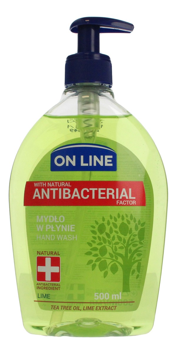 antybakteryjne mydło w płynie do rąk z dozownikiem Lime