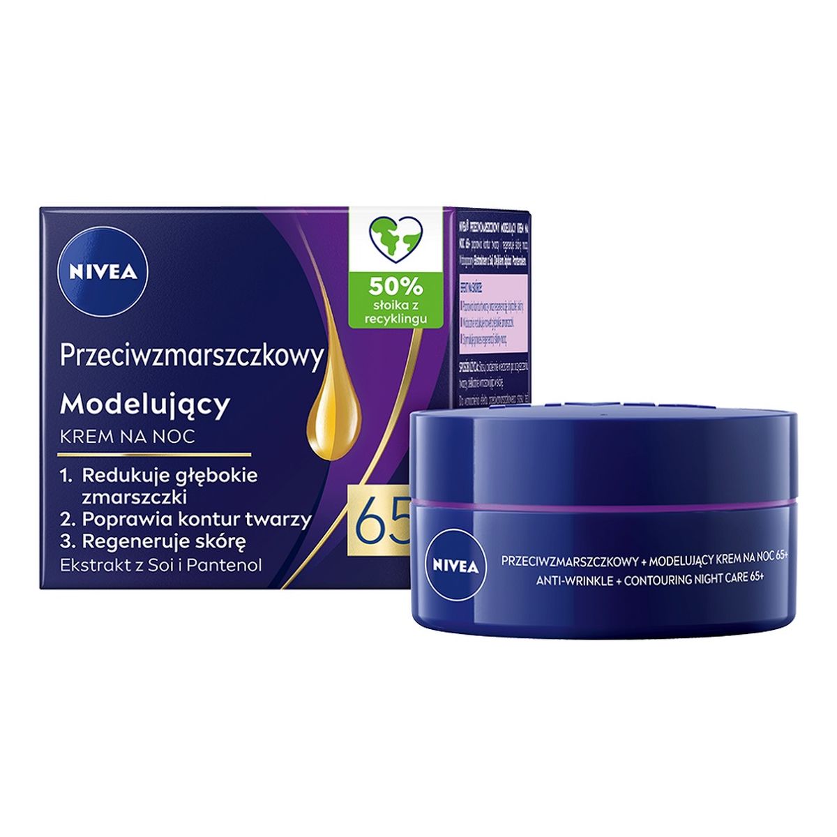 Nivea Przeciwzmarszczkowy + Modelujący Krem na noc 65+ 50ml