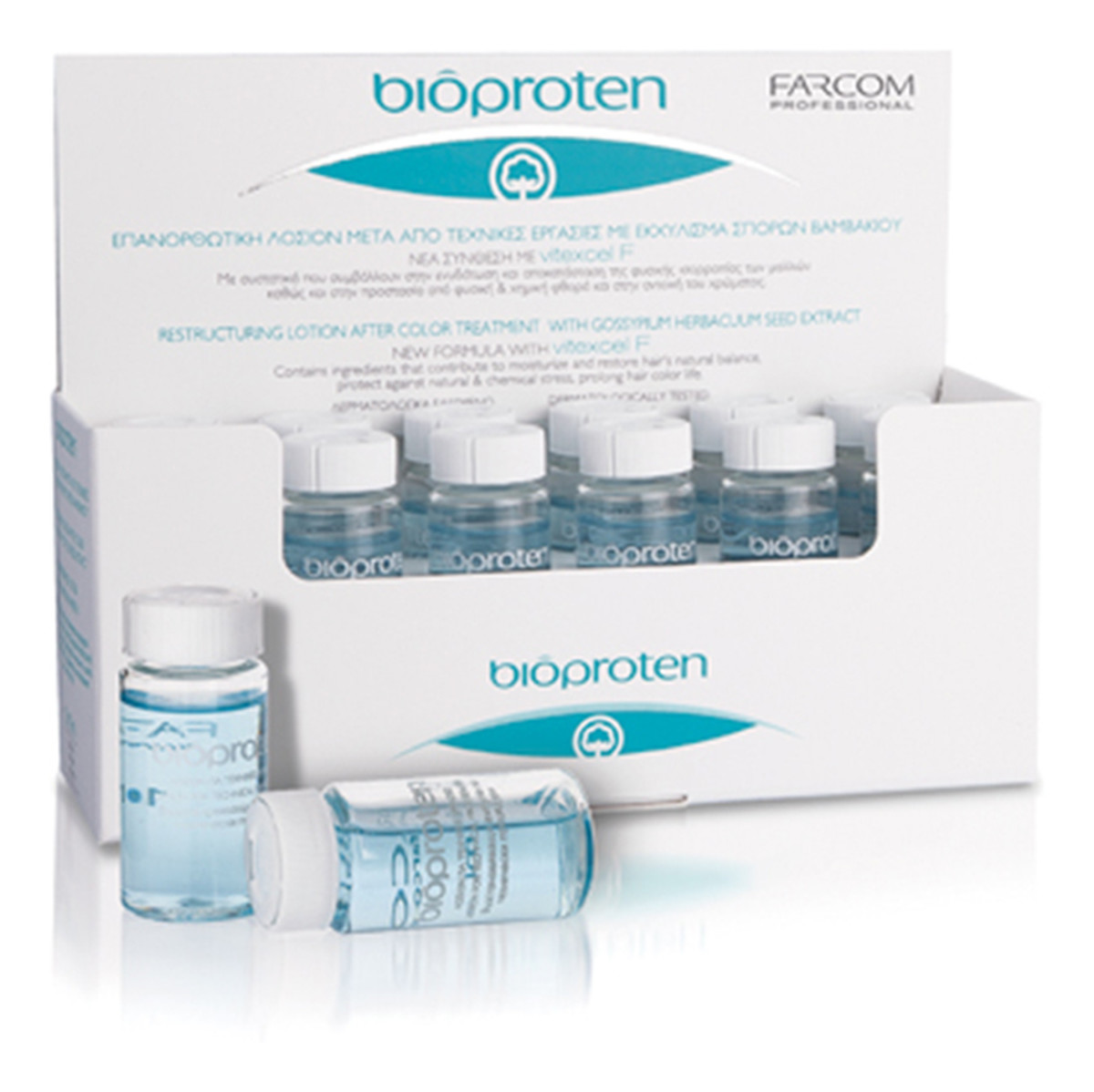 Bioproten restructuring lotion after color treatment odżywcze ampułki do włosów z ekstraktem nasion bawełny 12x