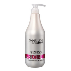 szampon nadający różowy odcień do włosów blond z jedwabiem