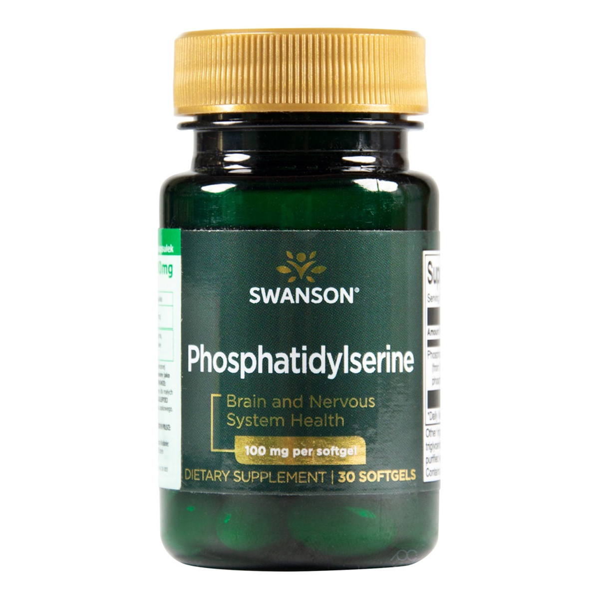 Swanson Phosphatidylserine 100mg suplement diety wspierający zdrowie mózgu 30 kapsułek Żelowych