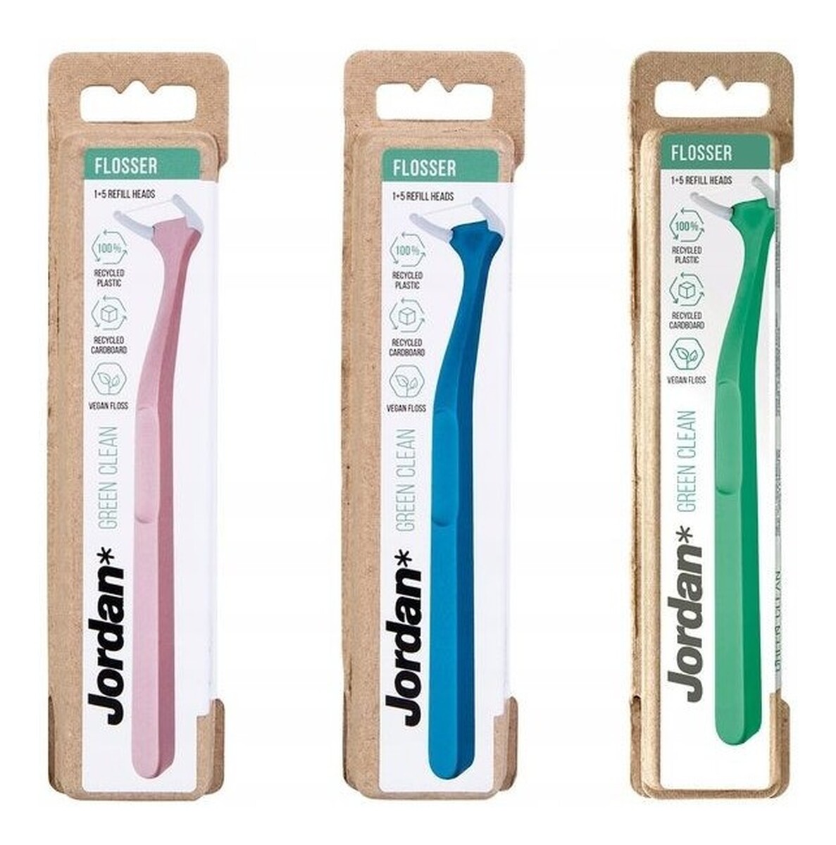 Green Clean Flosser ekologiczna rączka do nici dentystycznej mix kolorów 1 szt