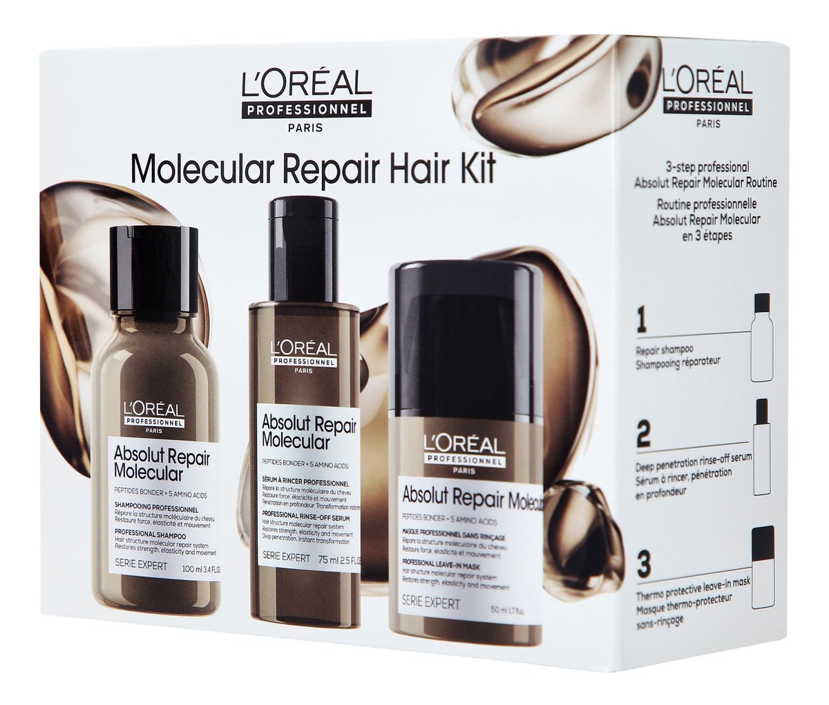 Absolut Repair Molecular zestaw serum 75ml + szampon 100ml + maska 50ml