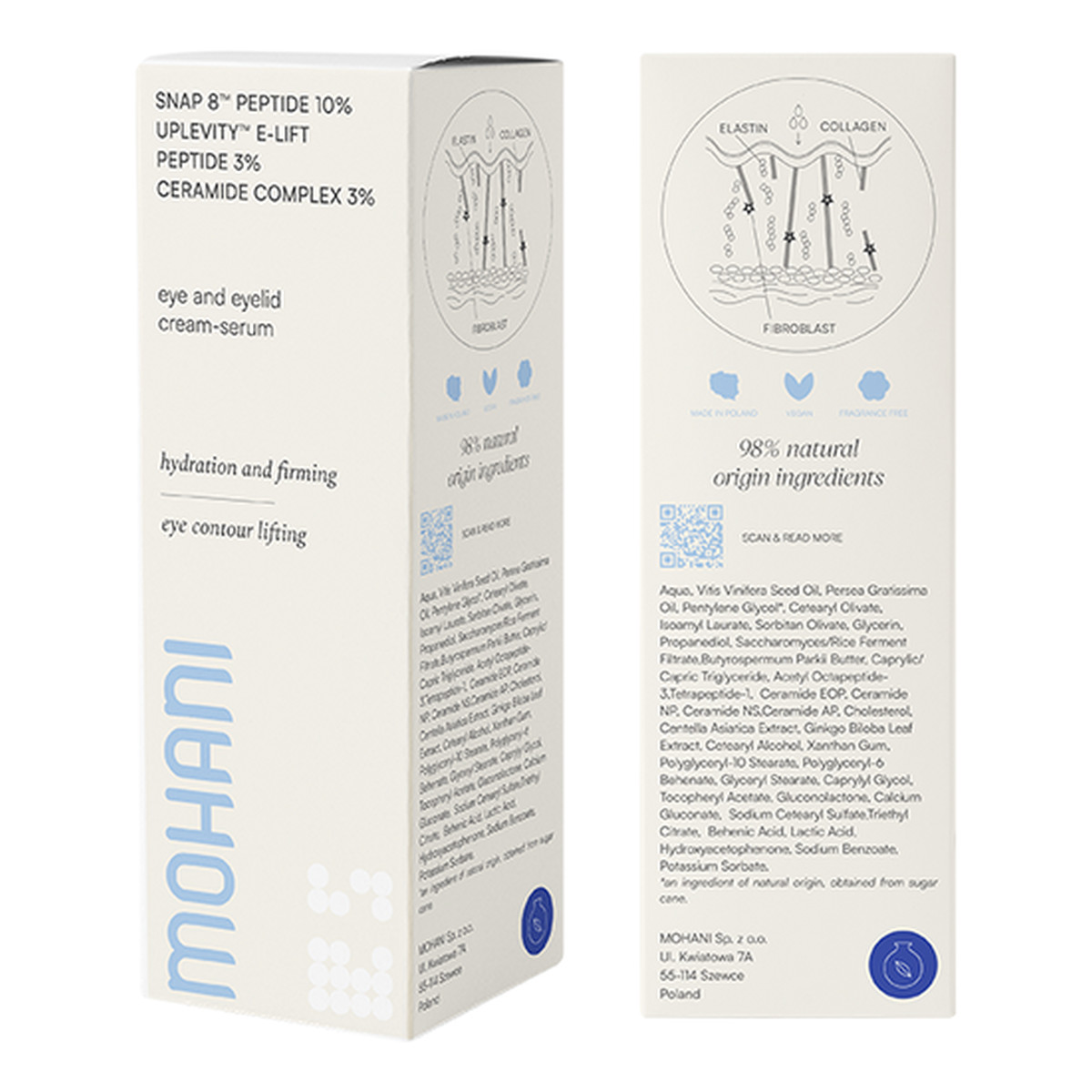 Mohani Krem pod oczy i na powieki z peptydami i ceramidami 15ml