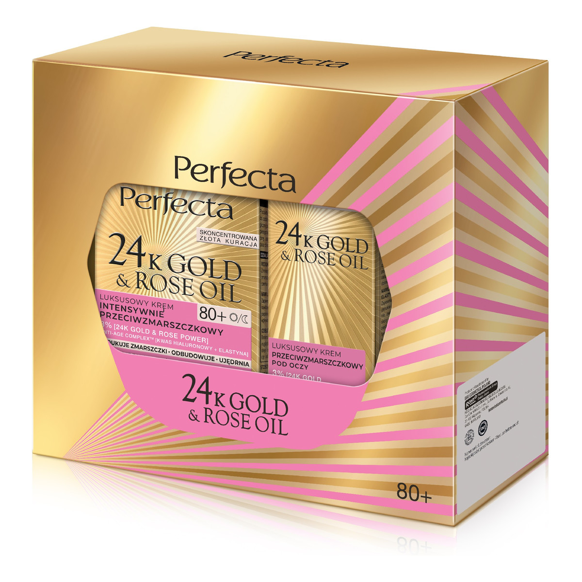 Dax PERFECTA 24K Gold & Rose Oil Zestaw prezentowy (krem na dzień i noc 80+ & krem pod oczy)