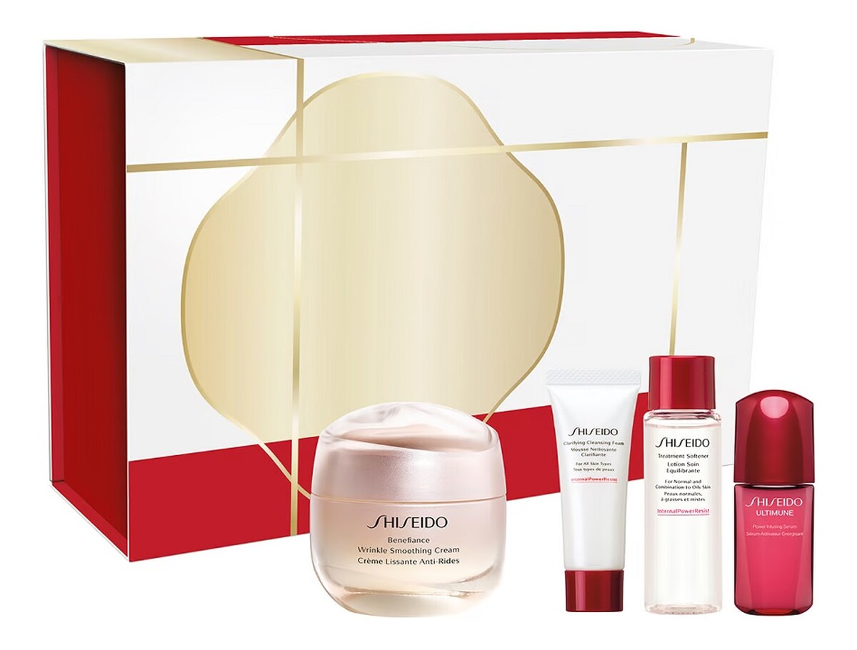 Zestaw krem wygładzający zmarszczki 50ml + pianka oczyszczająca 15ml + lotion do twarzy 30ml + serum przeciwstarzeniowe 10ml