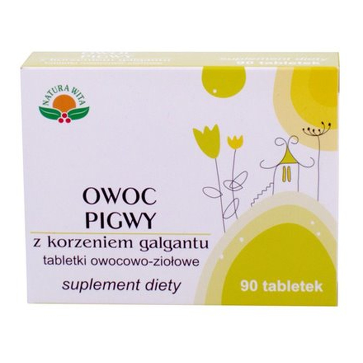 Natura Wita Owoc Pigwy z korzeniem galgantu tabletki owocowo-ziołowe suplement diety 90 tabletek