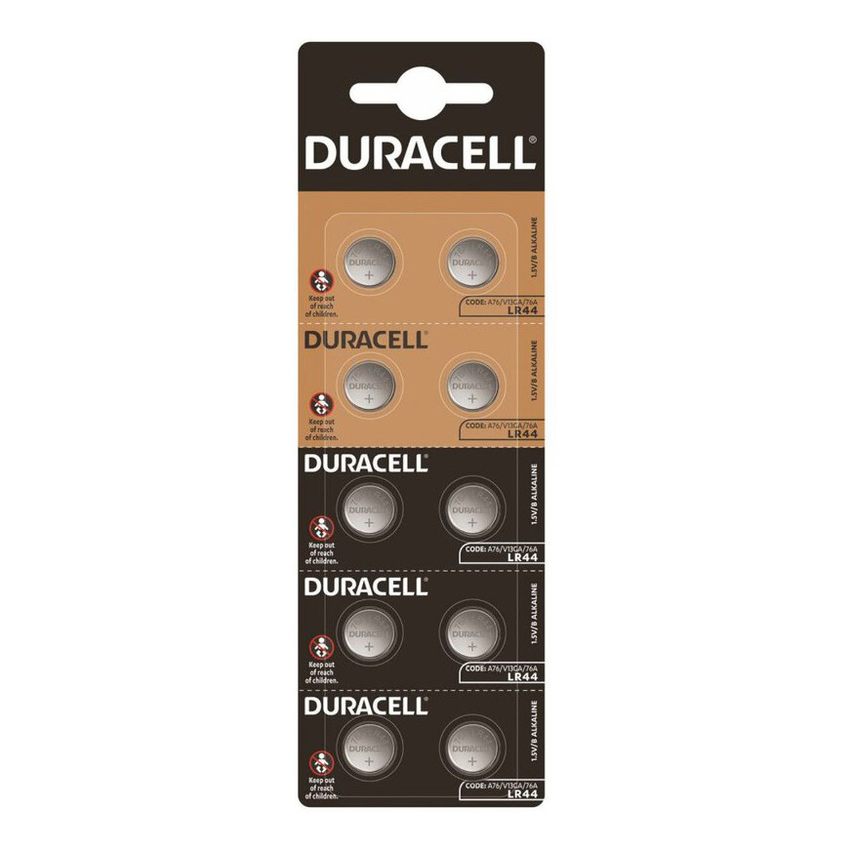 Duracell Baterie Alkaliczne LR44 A76/V13GA/76A (5X2)