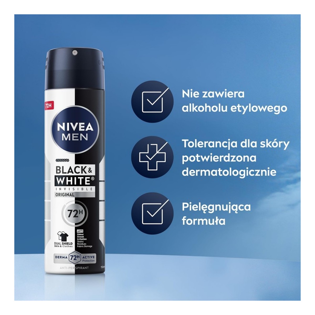 Nivea Men Black & White Invisible Original antyperspirant spray 150ml