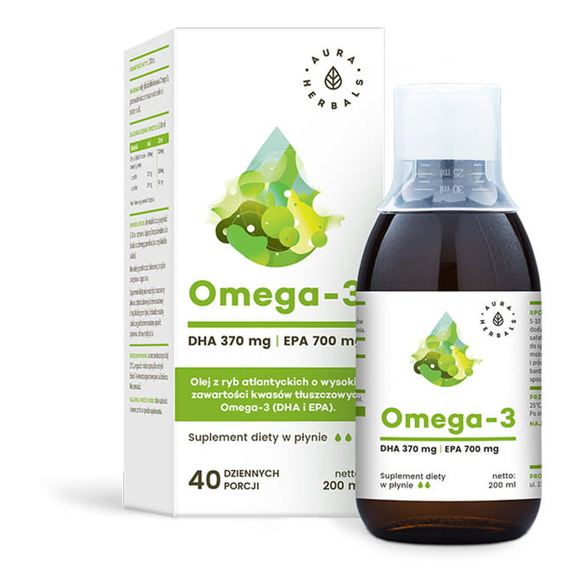 Aura Herbals Omega 3 dha i epa suplement diety w płynie 200ml
