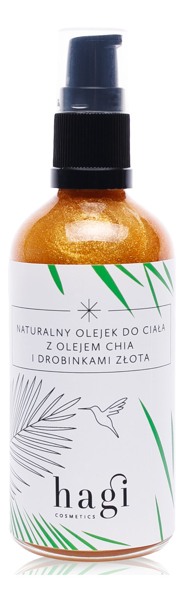 Naturalny olejek do ciała z olejem chia i drobinkami złota