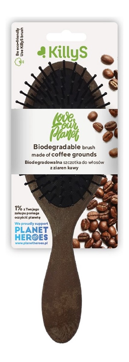 Biodegradable brush biodegradowalna szczotka do włosów z ziaren kawy