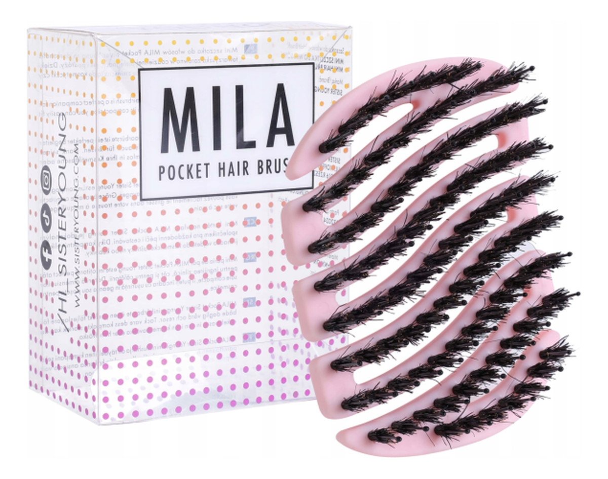 Szczotka do Włosów Mini z Włosiem Dzika Pink