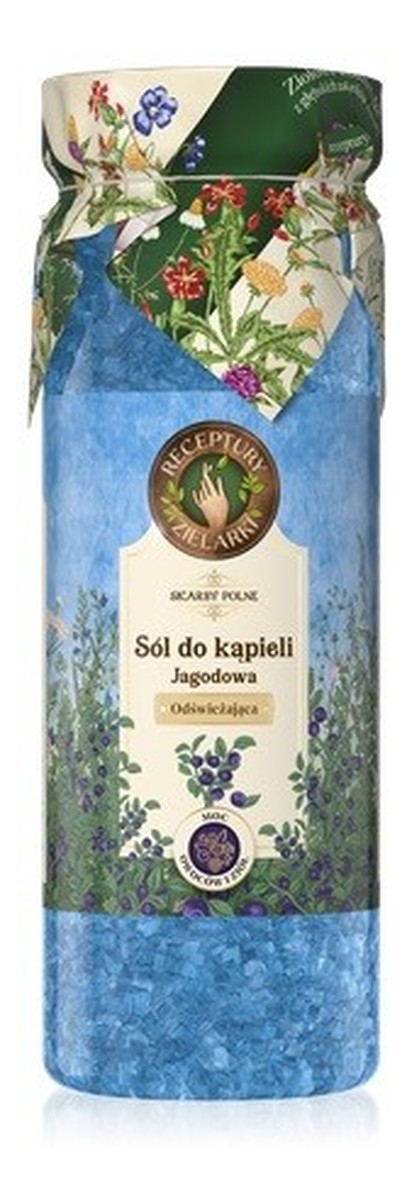 Receptury zielarki skarby polne odświeżająca sól do kąpieli-jagodowa