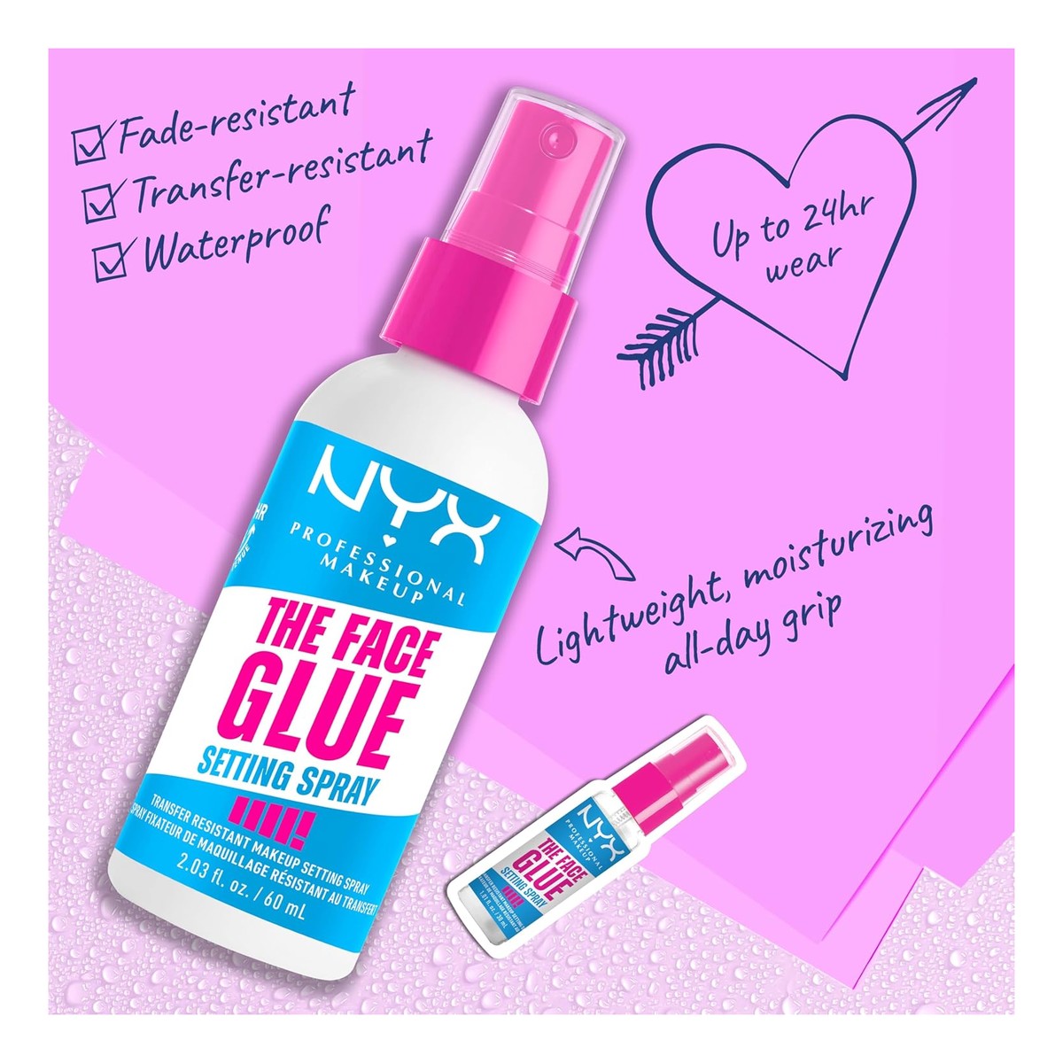 NYX Professional MakeUp The Face Glue Supertrwały spray utrwalający 60ml