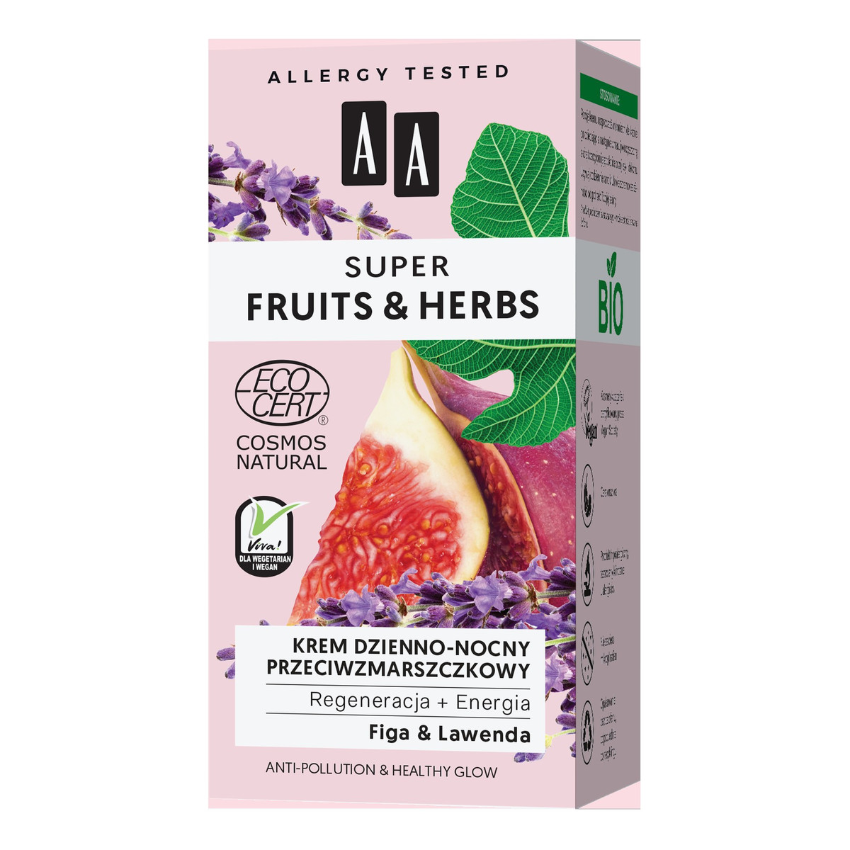 AA Super Fruits & Herbs Krem dzienno-nocny przeciwzmarszczkowy Figa i Lawenda 50ml