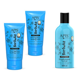 Żel pod prysznic 500ml + Krem łagodzący 2x 50ml Borówka