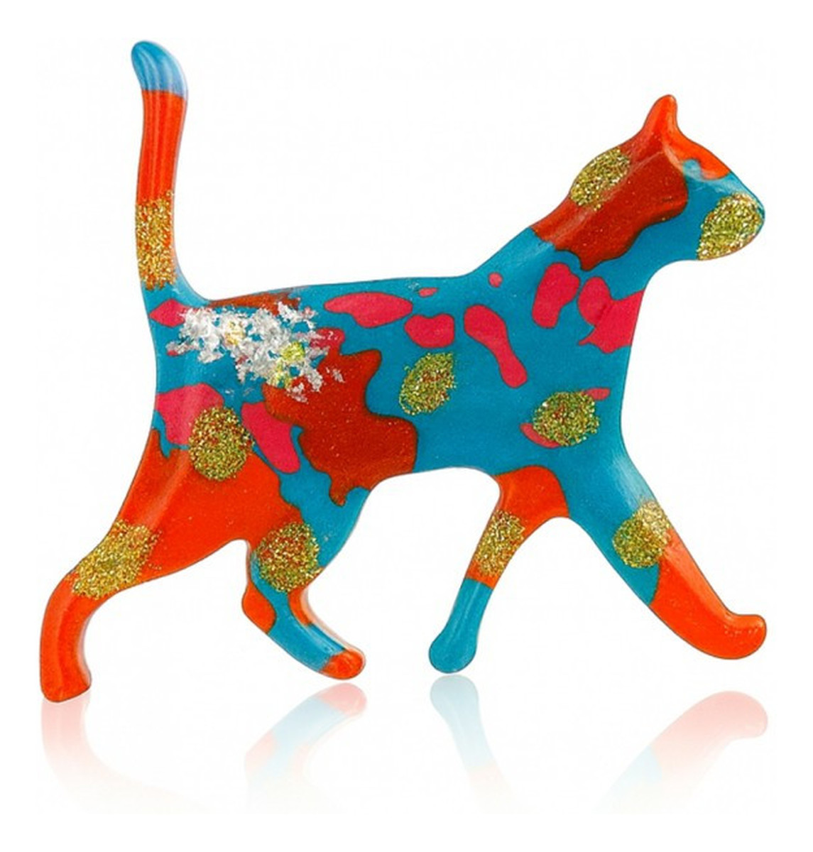 broszka ozdobna Tęczowy kotek BZ217