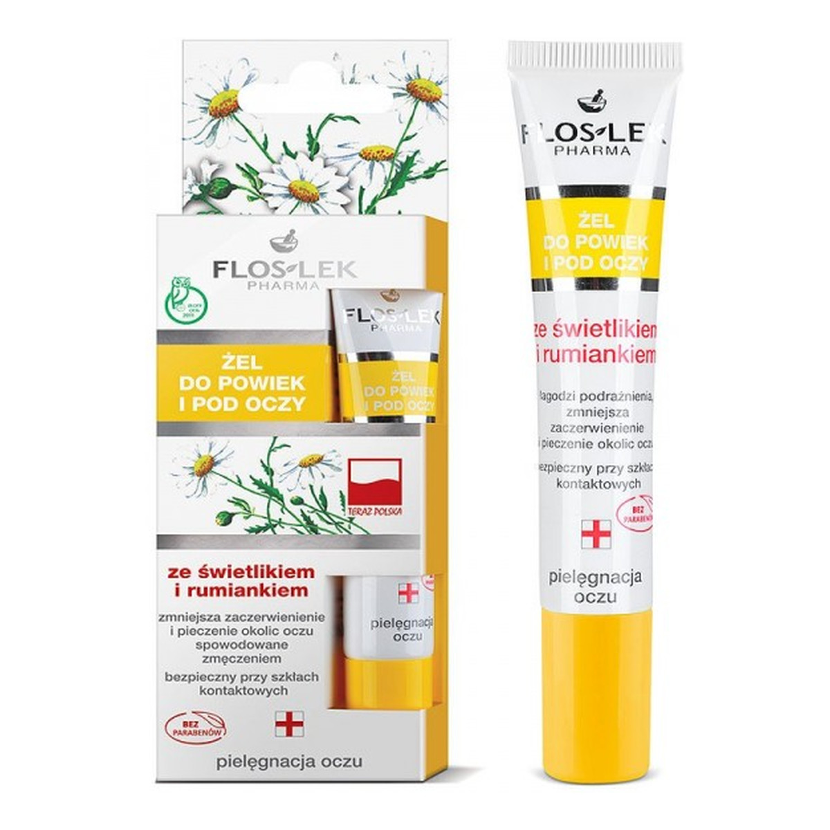 FlosLek Pharma Żel Do Powiek i Pod Oczy Ze Świetlikiem Lekarskim i Rumiankiem 15ml
