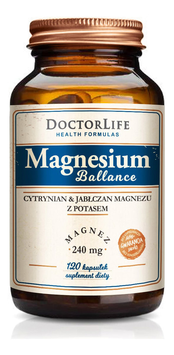 Magnesium ballance cytrynian i jabłczan magnezu magnez 240mg suplement diety 120 kapsułek