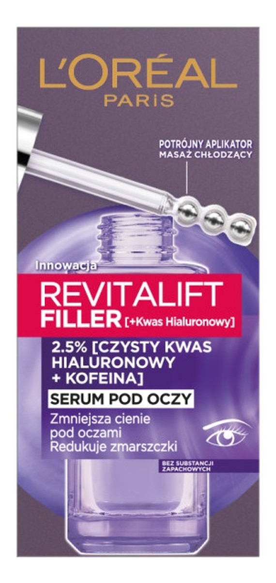 Revitalift filler [+kwas hialuronowy] serum pod oczy redukujące zmarszczki