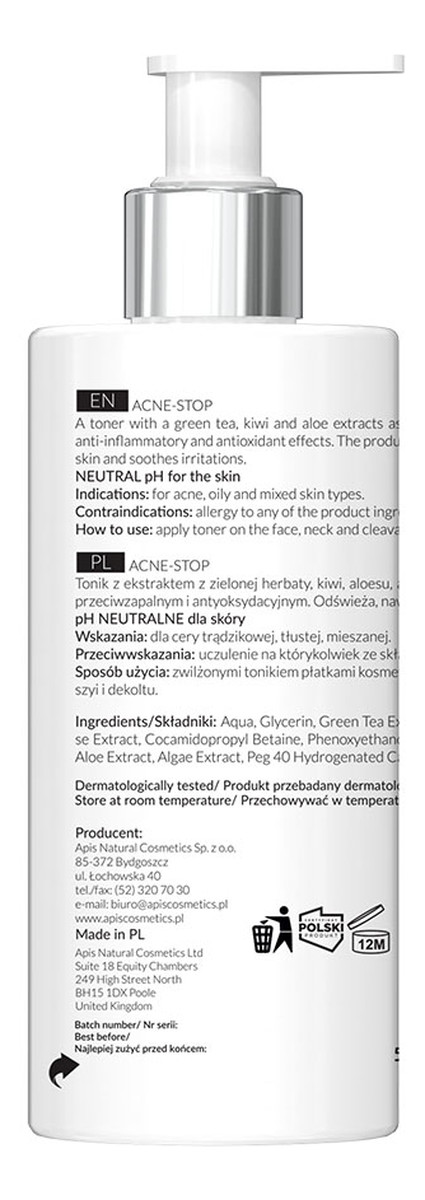 Acne-stop cleansing antibacterial toner oczyszczający tonik antybakteryjny z zieloną herbatą