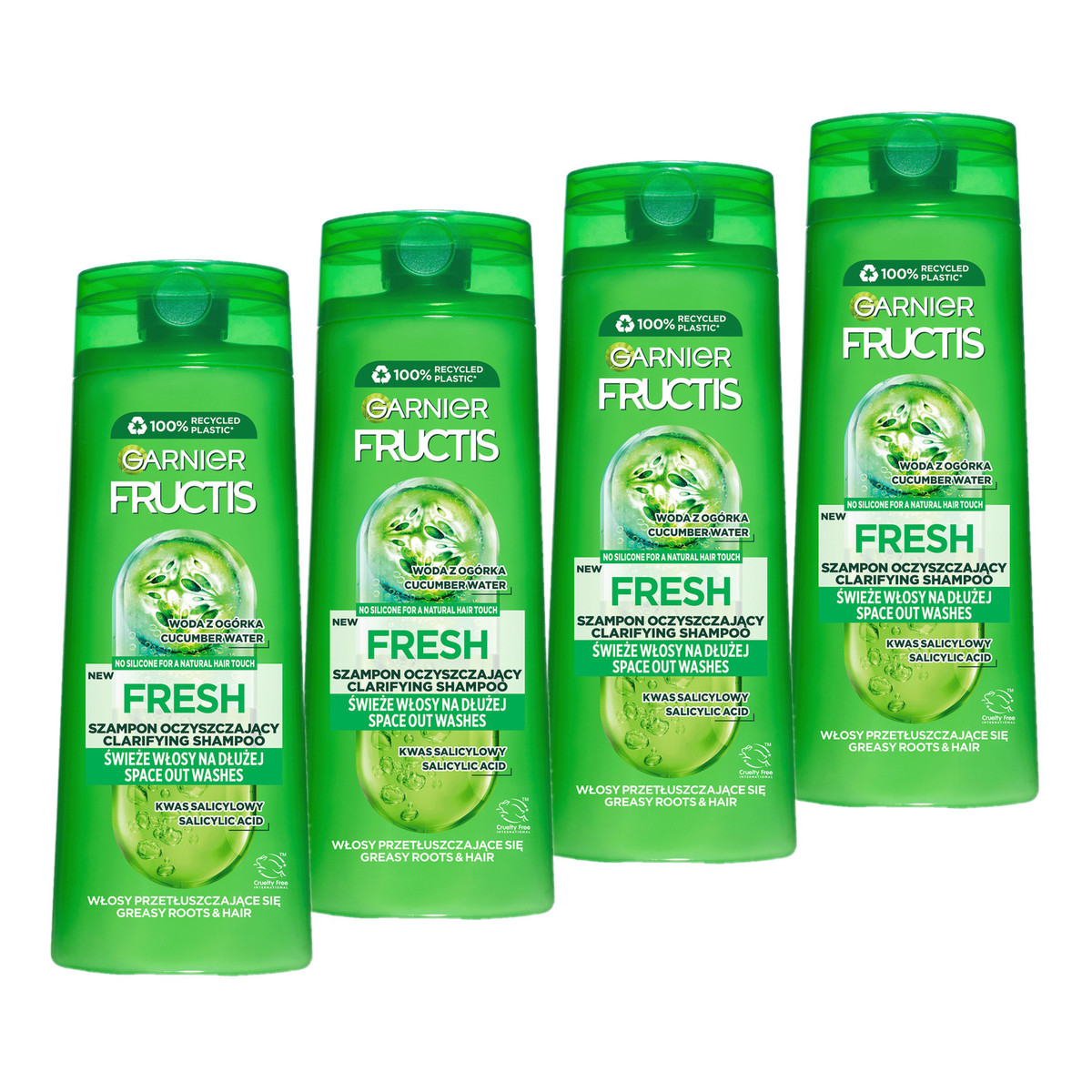 Garnier Fructis Fresh Szampon oczyszczający 4x400ml