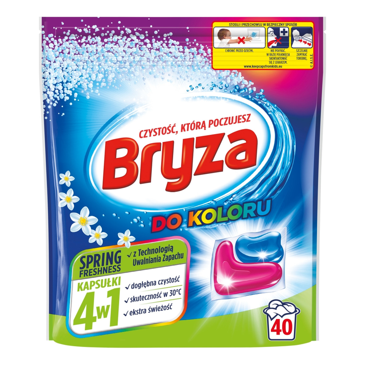 Bryza Spring freshness 4w1 kapsułki do prania koloru 40szt