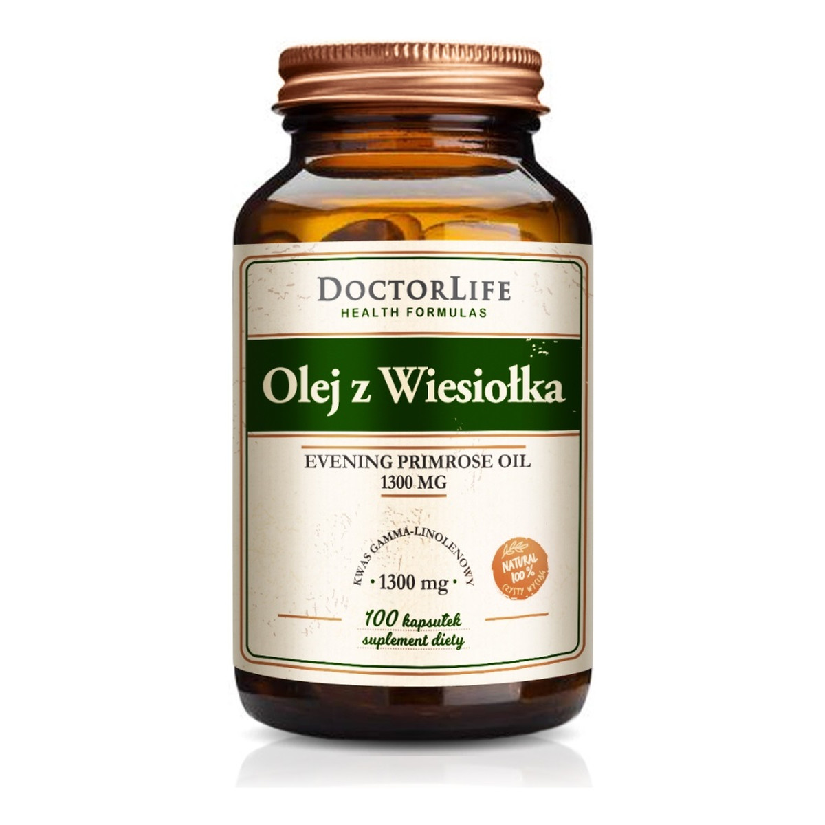 Doctor Life Olej z wiesiołka 1300mg suplement diety 100 kapsułek